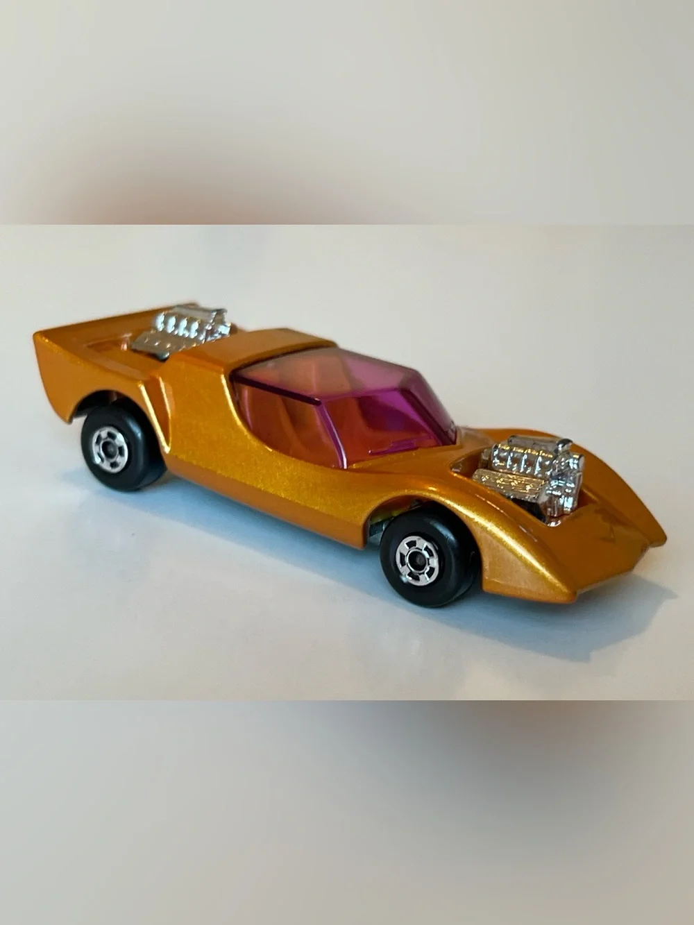Vintage Matchbox Superfast 1971 No. 4 Gruesome Twosome Car Lemon Yellow Interior